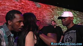 Cuckolding babe in group with anal, humiliation, femdom, interracial, cock, hardcore, monster cock, big cock