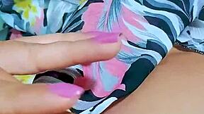 Pretty Asian Teen Girl Fingering Her Shaved Pink Pussy In The Office Bathroom