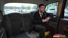 female fake taxi driver rides hard cock in public with passionate blowjob