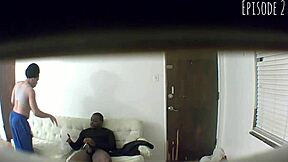 spy cam series ep2 catches ebony handjob with cum in mouth