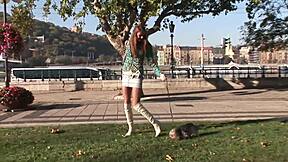 Simone peach flashing in budapest