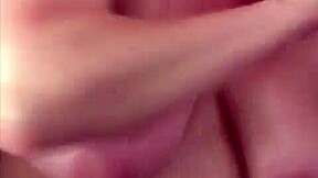 big boob mama showering while washing hair and shaving