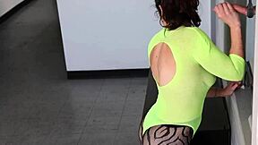 receptionist banged hard in gloryhole waiting room chaos