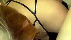 Blonde teen in a sloppy scene