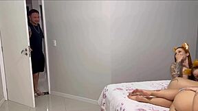 i'm so heartbroken seeing my tattooed girlfriend slutting with two friends on my bed