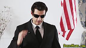 Teen in uniform at office