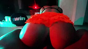 Colombian neighbor visits for a home movie night.