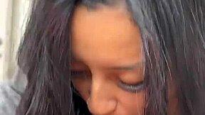 The hot Venezuelan woman wakes me up by giving me a blowjob