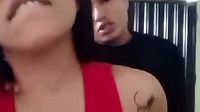 Latina wife roleplays showing husband best friend's doggystyle and riding with big tits