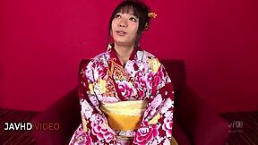 Chiharu's JAV Kimono Blowjob Turns Into Wild Uncensored Fucking Session