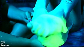 messy foot play with cute lesbians piie and nath