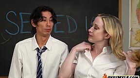 blonde milf teaches students fucking techniques