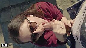 Amateur Whore Deepthroats Stranger Outdoors With Pierced Nipples And Spitting