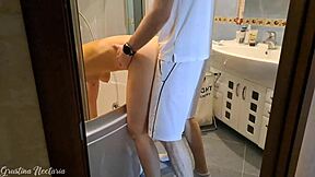 Caught Her Cleaning Bath While I Nailed Her Hard