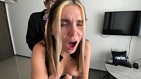 The juicy student seduces her professor with doggystyle and face fucking for a good grade