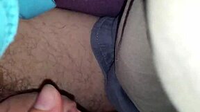 Wife gives amazing handjob leading to cumshot