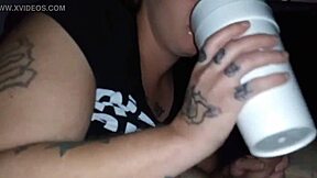 my girlfriend gives emotional blowjob while smoking my pole