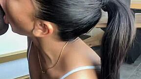 She enjoys time with her stepbrothers in amateur couple setting