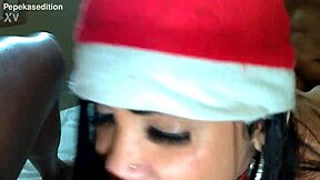 Sexy milf Bianca Naldy shows her natural tits to Santa Claus