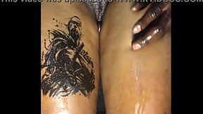 Thigh Fuck With Handjob And Fingering On Oiled Ebony Laps