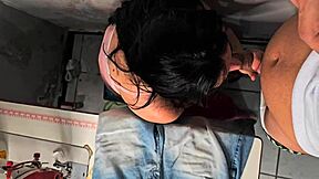 Married seamstress gives client hard cock during session