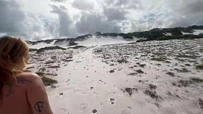 Skinny petite pornstar in blowbang, face fucking and blowjob, showing big clit and ass.