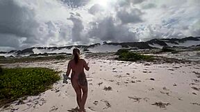 Skinny petite pornstar in blowbang, face fucking and blowjob, showing big clit and ass.