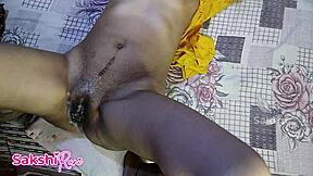 Desi stepdaughter gets clit rubbed in hairy pussy closeup fuck