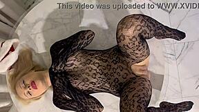 new years milf sucked santa claus under christmas tree, cum in tattooed pussy