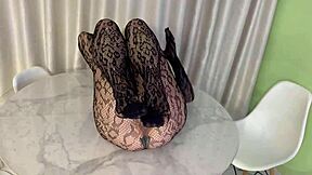 new years milf sucked santa claus under christmas tree, cum in tattooed pussy