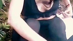 latina gets doggystyle outdoors by stranger watching her