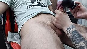 Step Sister Uses Vibrator on Step Brother, Draining Balls