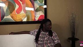 The huge ass of the fat ebony girl swallows the big cock with ease