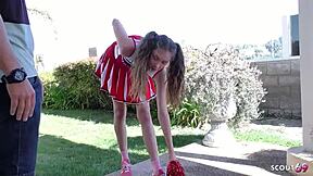 Petite cheerleader elena koshka tricks older coach into taboo fuck at home