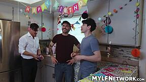 Liv's Birthday: Stepson's Bet on Anal Fucking Her Wet Ass