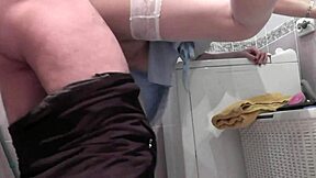 Blonde milf cheats in shower with neighbor's doggystyle creampie.