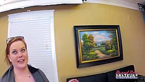 redhead cutie carolyn deep fingers pussy and deepthroats hard cock