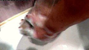 Blonde milf cheats in shower with neighbor's doggystyle creampie.