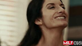 Sexy Big Tit Brunette Milf Seduces Neighbor With Blowjob And Cunilingus!