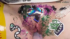 beetlejuice engages in personal play with toys