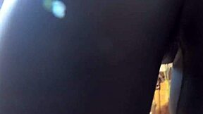 MilfyCalla shows cum on her black down jacket and leather leggings