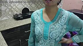 Desi Indian step mom teaches stepson in kitchen