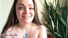 Enjoy the black nylon pantyhose tease and jerk off instructions from the brunette girlfriend