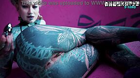 solo anal fisting with toys for tattooed skinny girl