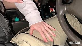 does the young slut fuck her lover in the car