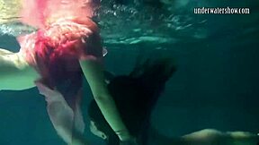 lilia mihalkova and natalia kupalka explore tight pussies underwater in the pool