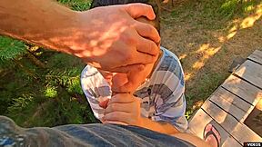 Rubbing Wet Panties For Horny Stepsister In Public Pov. Powerful Cumshot Follows.