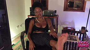 pretty teen dancing in see-through outfit outdoors