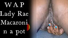 Ebony lady raex masturbates close up with big tits