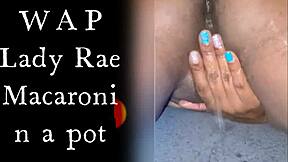 Ebony lady raex masturbates close up with big tits